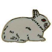 Rabbit Dwarf New Zealand White 1 in Collectible Lapel Pin