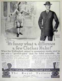 1913 Royal Tailors Eddie Foy Difference Clothes Make Ad
