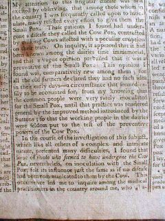 Best 1801 Newspaper Dr Edward Jenner Discovers Medical Vaccination for