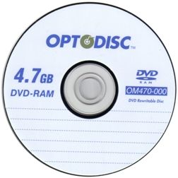 GB Optodisc 2X DVD RAM (Pro grade) in Cakebox (no cartridge)