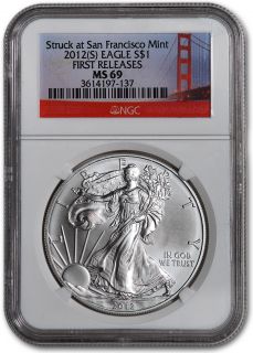 American Silver Eagle   NGC MS69   First Releases   Golden Gate Bridge