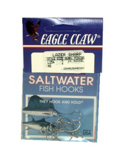 Eagle Claw Lazer Sharp Saltwater Fish Hooks L254NG New