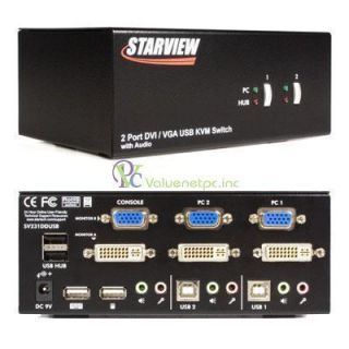 Startech com 2 Port DVI VGA Dual Monitor KVM Switch SV231DDUSB