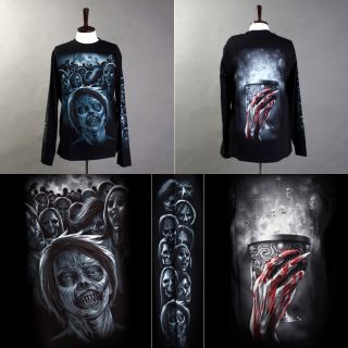 Rock Eagle Long Sleeve T Shirt Heavy Metal Biker Skull Zombie 008 M L
