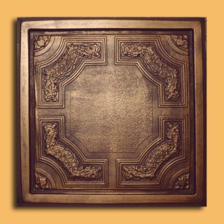 Drop in or Glue on Universal 24x24 PVC Ceiling Tile Caracas Gold