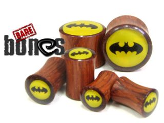 Ear Gauge 5 8Pair Blood Wood Organic Body Jewelry Batman Plugs Gauges