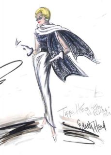 Tippi Hedren Costume Sketch The Birds Edith Head 3