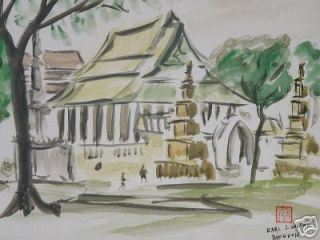 RARE Earl J Wilson Painting Historic Bangkok Landscape