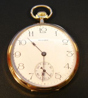 Howard Pocket Watch 17 Jewels 14k Gold Case 1920
