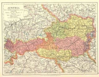 Edward Stanford Circa 1920 Austria Österreich Old Vintage Map