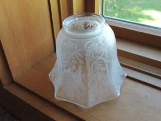 Antique Victorian Glass Gas Lamp Shade Globe Cupid Light Fixture
