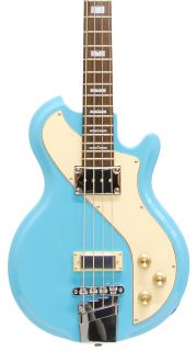 Italia Mondial Sportster Electric Bass Guitar Vintage Style Light Blue