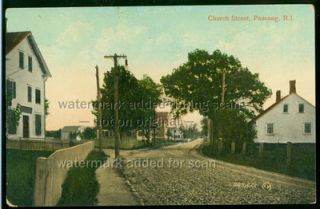 Church St Pascoag RI 1910 Trolley Tracks