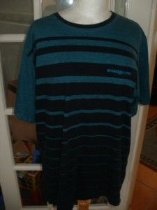 Henri Lloyd Authentic T Shirt 2 Tone Blue Striped Pattern Size XL VGC