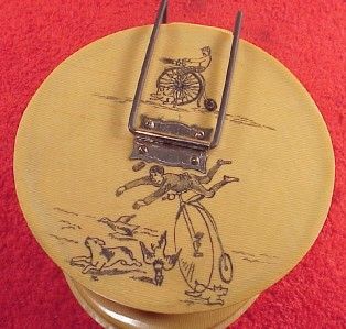 Vintage Tramp Hobo Bicycle Wreck Penny Farthing Engraved Shaving Mug