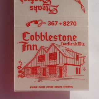  Matchbook Cobblestone Inn Steaks Seafood Chops Hartland WI Waukesha Co
