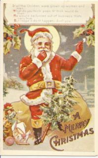 Vintage Reproduction Postcard Christmas Santa Unused