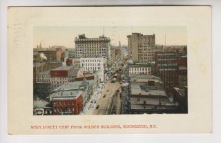 1911 POSTCARD MAIN STREET EAST FROM WILDER BUILDING ROCHESTER NY