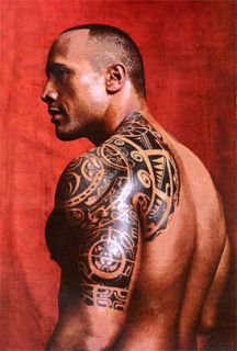 BUY HERE YOUR ORIGINAL COPY OF DWAYNE THE ROCK JOHNSON TATTOO STENCIL