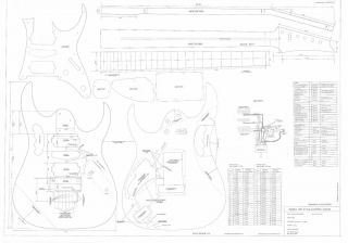  Ibanez Jem® Full Scale Electric Guitar Plan