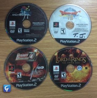 TEEN LOT OF 4  PS2  LORD OF THE RINGS, DYNASTY WARRIORS, DRAGON QUEST