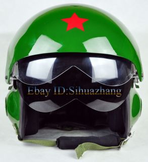 Chinese Green Military Air Jet Pilot Open Face Helmet