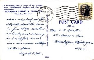  Norrland Resort & Cottages in Ellison Bay, Wisconsin Vintage Postcard