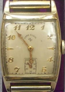Vintage Lord Elgin 626 21J Mens Watch, Date, 14K Gold Filled, Inset