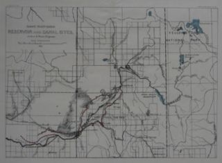 Original 1890 Survey Map Snake River Idaho Wyoming Fort Hall Indian