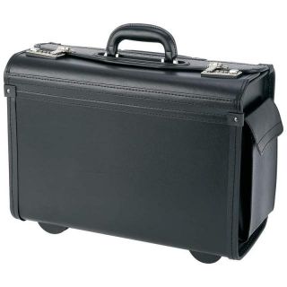 embassy sample pilot case with trolley features pvc matte black