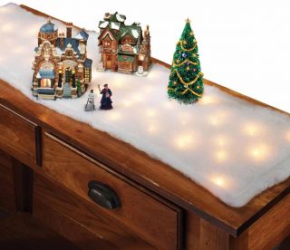 lighted snow table runner by miles kimball transform your holiday