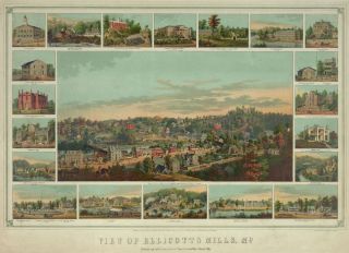 1854 CITY VIEW Ellicotts Mills Maryland Baltimore Beautiful Print ART