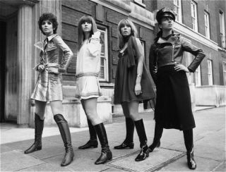 Vintage 60s Mod Knee High Black Leather Brit Rock Boots