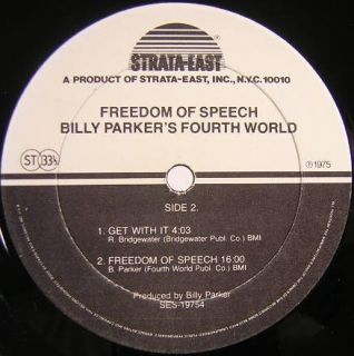  is the Strata East Records release of the Billy Parker LP Freedom