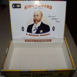 Vintage King Edward The 7th Imperial Brand Cigar Box, Mild Tobaccos