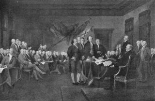 Politics Signing of The Declaration of Independence Antique Print 1907