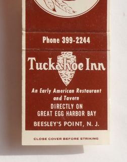  Matchbook Tuckahoe Inn Great Egg Harbor Indian Map Beesleys Point NJ