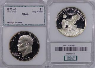 1972 S Eisenhower Silver Dollar PROOF  Auction 027