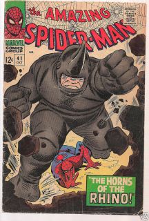 41 Amazing Spiderman Rhino 1966 Comic Book