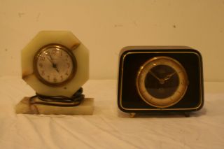 Antique Lot of 2 Clocks Emes Sessions 