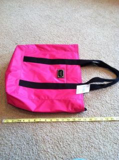 Michael Kors Brand Electric Pink Black Large Jet Set Tote Bag Womens