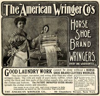 1901 Ad American Wringer Horse Shoe Brand Clothing Laundry Wash Clean