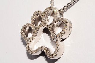 25ct Natural Diamond Dog Paw Necklace WOW Must Buy