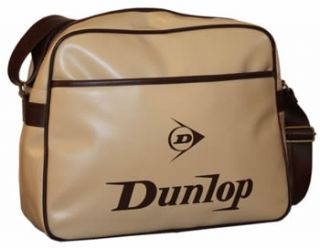 Dunlop Classic Retro Ecru Brown Shoulder Sports Gym School Bag New
