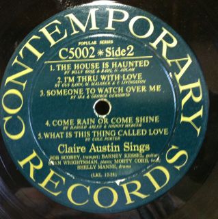 Claire Austin When Your Lover Has Gone LP VG C5002 Vinyl 1956 Record