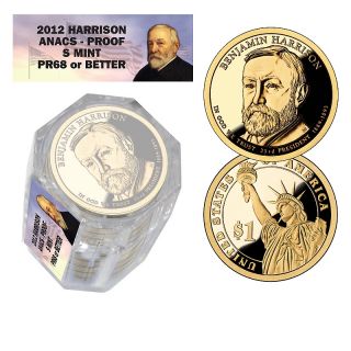 2012 Benjamin Harrison Presidential Dollar Roll of 20   PR68