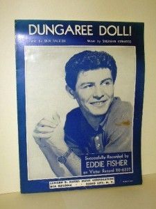 Dungaree Doll Sheet Music Eddie Fisher Cover Photo 1955