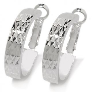 Jewelry Earrings Hoop Sterling Silver Diamond Cut 1 Hoop