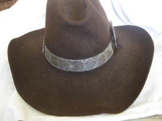Eddy Bros Snake Skin Rattle Beaver Quality Ranch Mens Cowboy Western