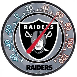  Football Fan Oakland NFL 12 1/2 Diameter Thermometer   Raiders